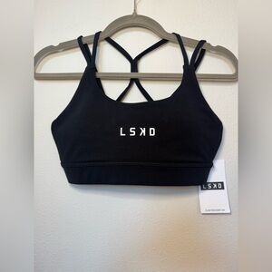 LSKD Black Strappy Sports Bra